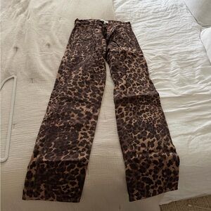 Abercrombie & Fitch Brown Leopard Print Palazzo Pants